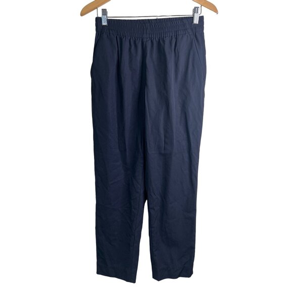 Everlane Pants Size 4 The Italian Go Weave Easy Pant Navy Blue 100% Wool Career - Picture 1 of 6